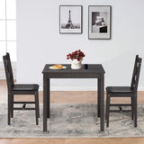 Pazidom Small Dining Table Set 3 Piece Wood Dinning Room Table Set for 2, Square Kitchen Table and 2 Chairs, Space Saving Dinette for Kitchen, Dining Room, Appartment, Dark Brown Pazidom