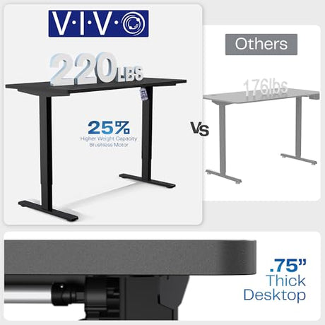 VIVO Electric 71 x 30 in Standing Adjustable Gaming Desk with Hidden Cable Trays, Full-Size Mouse Pad, Holds 220 lbs, Black Top Black Frame, DESK-KIT-1B6-P3B-71 VIVO