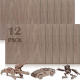 12 Pcs Walnut Unfinished Wood Craft, 12 x 12 x 1/8 Inch - 3mm Thick Walnut Unfinished Plywood for Laser Cutting & Engraving, School DIY Projects, Painting, Fretwork, CNC Cutting, Wood Burning 12 Pcs Vemkyrio