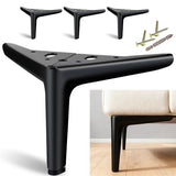 SunVFaFa Black Furniture Legs Heavy Duty, Metal Legs for Furniture Set of 4, Short Dresser Legs 5 Inch, Modern DIY Cabinet Feet Replacement for Couch Futon Cube Storage Nightstand Ottoman Sofa SunVFaFa