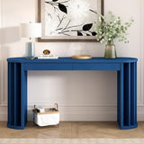 Merax 59" Modern Minimalist Console Table for Entryway Hallway Front Door, Narrow Sideboard with Sturdy Legs, Easy Assemble Navy Blue Merax