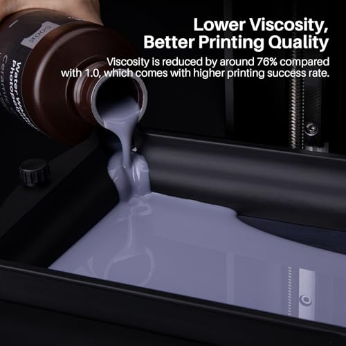 ELEGOO Water Washable 2.0 3D Printer Resin Beige 1000g, Low Shrinkage High Durability 395-405nm Fast Curing 3D Printing Liquid, High Strength and Toughness Resin for LCD/SLA/DLP Resin Printers ELEGOO