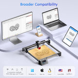 LONGER RAY5 5W Laser Engraver with Air Assist & LightBurn Camera, Auto Positioning & Capture, High-Precision Laser Cutter for Wood, Metal, Acrylic, Tumblers & Cylindrical Objects Longer