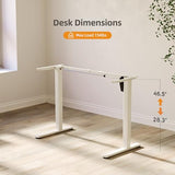 Claiks Standing Desk Frame, Electric Stand Up Desk Legs Frame Workstation Up to 63",C-Shaped Adjustable Standing Computer Desk for Home and Office, (White Frame only) Claiks