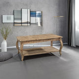 Alaterre Furniture Austerity 42-Inch Rustic Coffee Table with Open Shelf, Curved Legs, and Scalloped Edge - Easy Assembly Reclaimed Wood Living Room Table - Farmhouse Furniture (Driftwood Finish) Alaterre Furniture