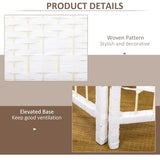 HOMCOM 6 Panel Room Divider, Folding Privacy Screen, 5.6' Room Separator, Wave Fiber Freestanding Partition Wall Divider, White HOMCOM