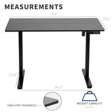 VIVO Electric 44 x 24 in Standing Desk, Memory Height Adjustment, Black Top Black Frame, DESK-E144B VIVO