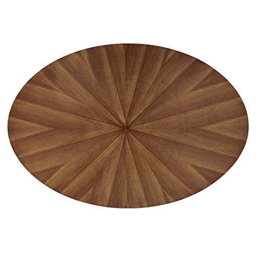 Modway Crossroads 63" Oval Wood Dining Table, Walnut Modway