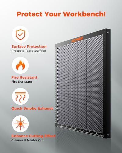 ACMER Honeycomb Laser Bed 300 * 300mm, Laser Engraver Honeycomb Working Table with Aluminum Backing Plate, Cutting Table for Diode CO₂ Fiber Laser Engravers, Desktop Protection ACMER