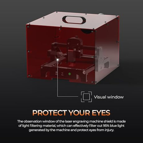 ACMER MINI Laser Engraver Protective Enclosure for Acmer S1, Fire-Resistant Silicone Fiberglass Cover, Transparent Viewing Panel, Compatible with Laser Engravers up to 300×300×230 mm ACMER