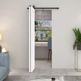 36 in. x 80 in. 1 Panel Shaker Primed MDF Composite Bi-Fold Barn Door with Sliding Hardware Kit Calhome
