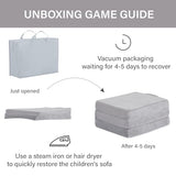 Givjoy Foldable Floor Mattress for Kids, Toddler Washable Tri Folding Floor Nap Mat for Sleeping Daycare, Child Trifold Futon Sofa Bed with Storage Bag for Playroom, Bedroom, Girls and Boys Givjoy