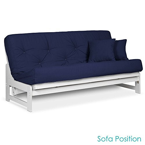 Nirvana Futons Arden Armless White Wood Futon Frame Only - Thumbnail 2