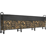 ShelterLogic 12' Adjustable Heavy Duty Outdoor Firewood Rack with Steel Frame Construction and Water-Resistant Cover ShelterLogic
