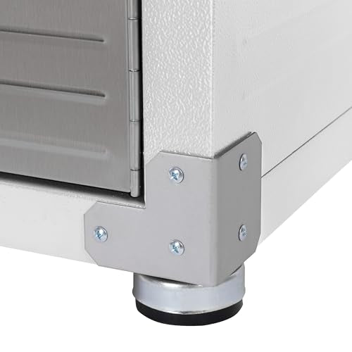 Seville Classics UltraHD Solid Steel Lockable Metal Storage Cabinet Locker Organizer w/Adjustable Shelves for Garage, Warehouse, Office, Classroom, 48" W x 24" D x 72" H, White Seville Classics