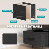 OLIXIS Dresser for Bedroom,8 Storage Fabric Drawers, Metal Frame and Wooden Top, Tall Storage Drawer Dresser for Closet with Easy Pull Handles for Living Room, Entryway, Small Space Black OLIXIS