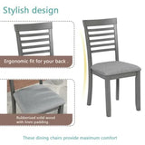Trygoal 5-Piecern Dining Table Set, Kitchen Set with One Rectangular Table and 4 Upholstered Chairs, Living Room Chairs with Ladder Backrest and Comfortable Seat Cushion, Wooden Dining Furniture, Gary Trygoal