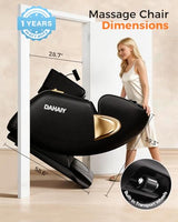 DAHAIY 𝟐𝟎𝟐𝟔 𝐍𝐞𝐰 𝐔𝐩𝐠𝐫𝐚𝐝𝐞 3D Massage Chair Full Body, AI voice control, PU Leather Zero Gravity Heated Back Foot Hand Massage Recliner Chairs, Living room furniture,Office,Portable - Black