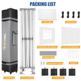 HOTEEL 10x15 Pop up Canopy Tent for Parties, Heavy Duty Easy Setup Tent with 4 Sidewalls, Outdoor Commercial Instant Gazebo for Wedding Event, with Roller Bag & Sand Bags, White(Hexagonal Frame) Hoteel