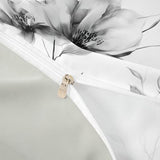 Erosebridal Black and White Flower Bedding Set Full, Boho Flower Duvet Cover for Women Men Adults Teens Bedroom, Artistic Watercolor Floral Comforter Cover, Ink Painting Style Blossom & Leaf Bed Set Erosebridal