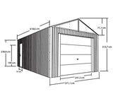 Sojag 12' x 20' Everest Galvalume Steel with Extra Tall Walls Garage Storage Building, Charcoal Sojag
