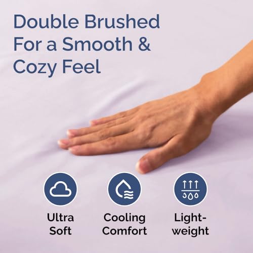 Full Fitted Bed Sheet - Bottom Single Fitted Sheet Only - Ultra-Soft Hotel Luxury Bedding w/ 8-16 Inch Deep Pockets - Breathable & Wrinkle Free - Easy-Care, Fade & Shrink Resistant - Light Lavender CGK Unlimited