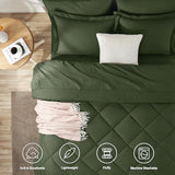 CozyLux King Size Comforter Set Olive Green - 7 Pieces Bed in a Bag King, Luxury Soft Bed Set for All Seasons, Bedding Set with Down Alternative Comforter, Sheets, Pillowcases & Shams CozyLux