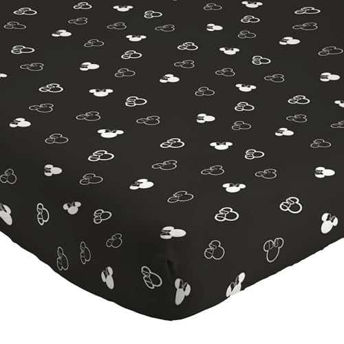 Jay Franco Kids Sheet Set with Fitted, Flat Sheets & Pillow Cover - Ultra-Soft Bedding with Pillowcase for Room Decor, Black - Minnie Mouse, 4 Piece Full Jay Franco
