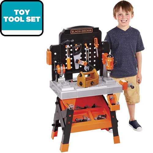 Black+Decker Kids Workbench - Power Tools Workshop - Build Your Own Toy Tool Box – 75 Realistic Toy Tools and Accessories [Amazon Exclusive] BLACK+DECKER