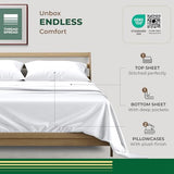 THREAD SPREAD 100% Organic Cotton Sheets - Organic Cotton Percale Weave Sheet Set, Soft, Cooling, Crisp & Breathable, 16" Deep Pocket Hotel Quality Bedding Set - 4 PC, Queen White THREAD SPREAD