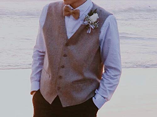 Bow Tie House Rustic Pre-Tied Bow Tie in 100% Burlap Hessian (Beige, Large) Bow Tie House