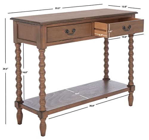 Safavieh Home Collection Athena Brown 2-Drawer Console Table SAFAVIEH