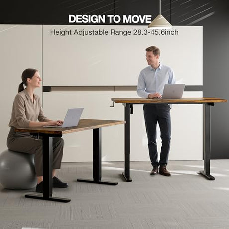 Acrolix Electric Standing Desk with Cable Management, 48 X 24 Inches Sit Stand up Desk,2 Memory Preset for Home Office&Gaming&Living Table with Splice Board (Rustic Brown Desktop) Acrolix