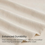 GOKOTTA 4-Pcs King Size Sheets Set, 10-16" Deep Pocket, Non-Slip Elastic Corner Straps, Washed & Brushed Microfiber Polyester - Hotel Luxury, Ultra Soft, Breathable, Wrinkle-Free, Anti-Rip - Beige GOKOTTA
