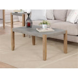 Alaterre Furniture Newport Living Room Collection – 36” x 24” Rustic Industrial Small Coffee Table with Faux Concrete Top Finish and Light Amber Solid Wood Legs (Concrete Gray) Alaterre Furniture