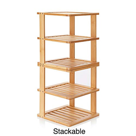BERYLAND Bamboo Corner Shelf - 3 Tier 10 x 10 inch and 11.5 inches high. Kitchen Cabinet Organizer - Pantry Organization and Storage - Bathroom Countertop Shelves BERYLAND