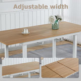 VICBARLEY Extendable Dining Table for 4-8 People,70.89''Modern Space-Saving Kitchen Table with Metal Legs,Rectangle Folding Conference Meeting Table for Living Meeting Room Kitchen,Oak VICBARLEY