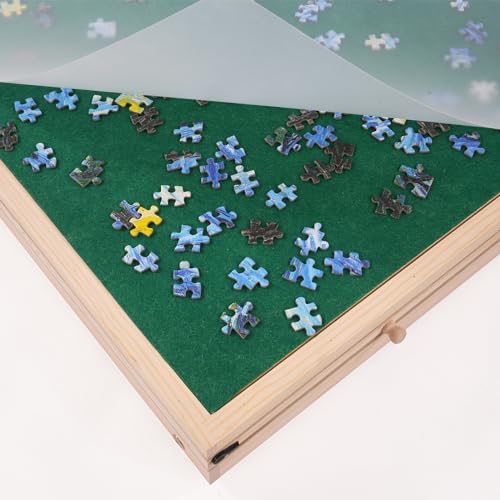 VEVOR 1500 Piece Puzzle Table with Folding Legs, 4 Drawers and Cover, 32.7"x24.6" Wooden Jigsaw Puzzle Plateau, Adjustable 3-Tilting-Angle Puzzle Board, Puzzle Storage System for Adults, Gift for Mom VEVOR