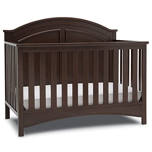 Delta Children Perry 6-in-1 Convertible Crib - Greenguard Gold Certified, Walnut Espresso - WoodArtSupply