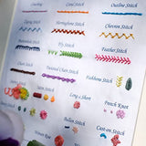 HAND U JOURNEY Basic Embroidery Stitch Kit – 28 Stitch Techniques with Mushroom Embroidery Set, Beginner-Friendly DIY Craft Kit for Adults