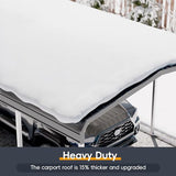 10x15 FT Heavy Duty Metal Carport Kits with Galvanized Steel Roof and Frame, Outdoor Carport Canopy Enhanced Base, Extra Large Car Garage Shelter for Car, SUV, Truck and Boats, Gray Redpick