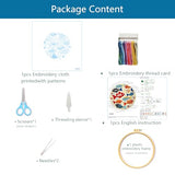 Zhenqing Colorful Fish Embroidery Kit for Beginners - Complete Set with Pre-Printed 29x29cm Cotton Fabric, Hoop, Threads & Tools (C0059)
