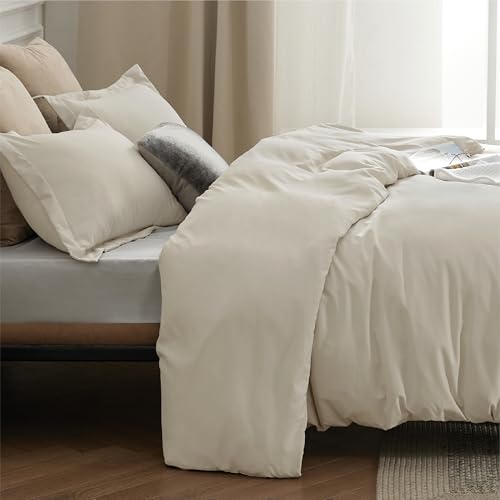 Bedsure Duvet Cover Queen Size - Only Includes 1 Duvet Cover (90"x90"), Hotel Luxury Soft Double Brushed All Season Bedding for Kids & Adults, Zipper Closure, NO Comforter, Linen Bedsure