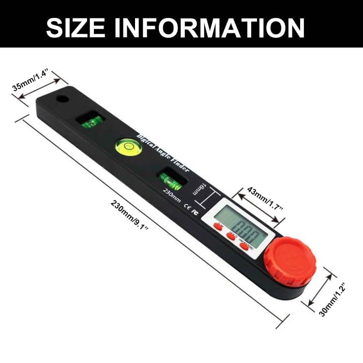 NORTOOLS Digital Angle Finder Protractor,7inch 0-360 degree LCD Digital Protractfor Angle Finder Ruler, Angle Measuring Tool for Woodworking/Carpenter/Construction/DIY Measurement - WoodArtSupply