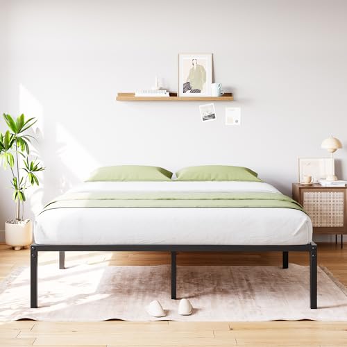 SunnyFurn Full Size Bed Frame,14 Inch Full Metal Platform Bed Frames, Heavy Duty Steel Slat, No Box Spring Needed, Mattress Foundation, Easy Assembly, No Noise and No Shaking SunnyFurn