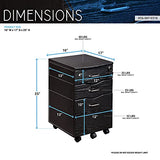 Techni Mobili Rolling Storage and File Cabinet, Espresso Techni Mobili