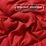 HIG 3pc Red Twin/Twin XL Comforter Set - All Season Reversible Down Alternative Comforter with Sham - Quilted Duvet Insert with Corner Tabs - Diamond Stitched Blanket - Breathable, Soft, Fluffy HIG