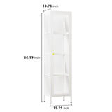 VCGGAIP Metal Display Cabinet with Glass Doors,4-Tier Curio Cabinet with Adjustable Shelves,Display Cases for Plant, Book Bathroom, Living Room, Collectibles Figure VCGGAIP