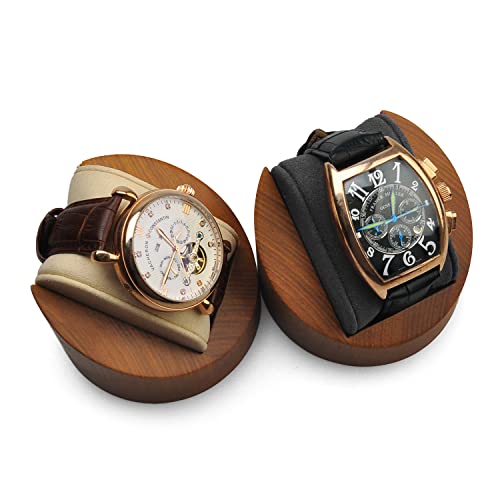 Woodten Solid Wood Single Watch Display Jewelry Watch Showcase Display Stand (Beige) Woodten