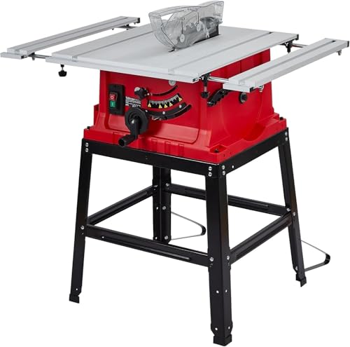 Towallmark Table Saw 10 Inch, 15 Amp 5000RPM Powerful Tablesaw With Stand & Protective Cover, 36 X 25 Inch Tabletop Saw 90° Cross Cut & 0-45° Bevel Cut, Adjustable Depth, for Woodwork - WoodArtSupply